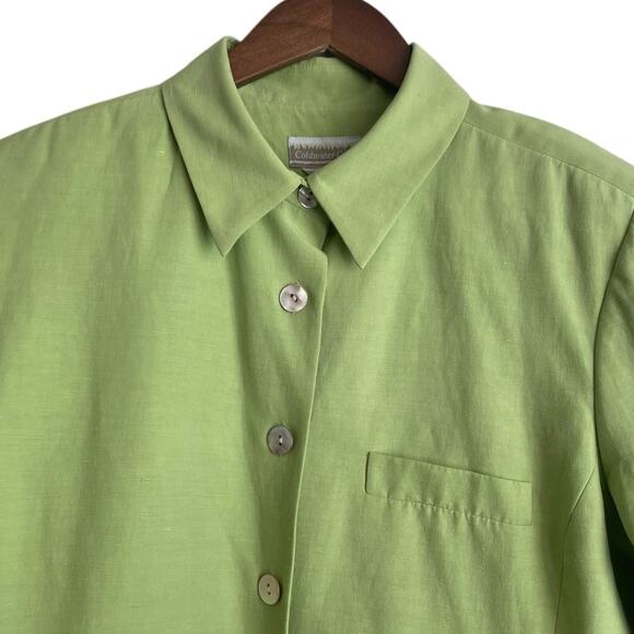 Vintage Coldwater Creek Women Shaket Top 14 Silk Linen Button Up‎ Preppy Career - Picture 12 of 12